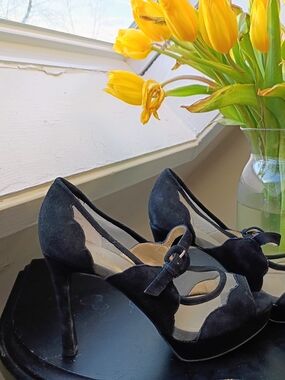 Suede Mary Jane High Heels